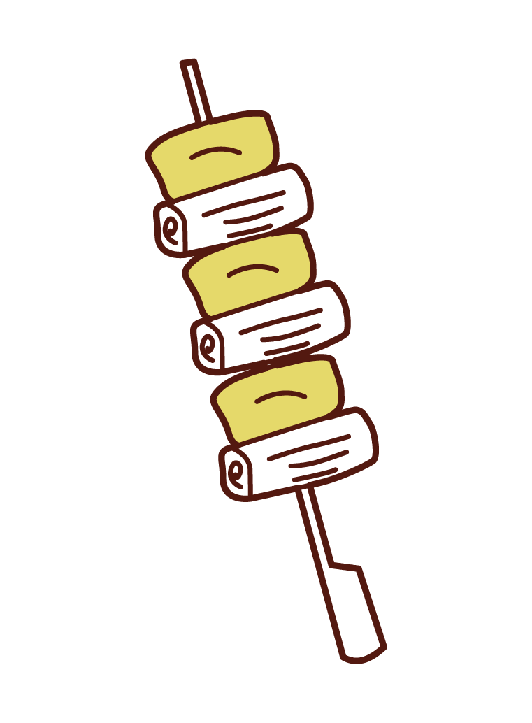 Illustration of yakitori (leek)