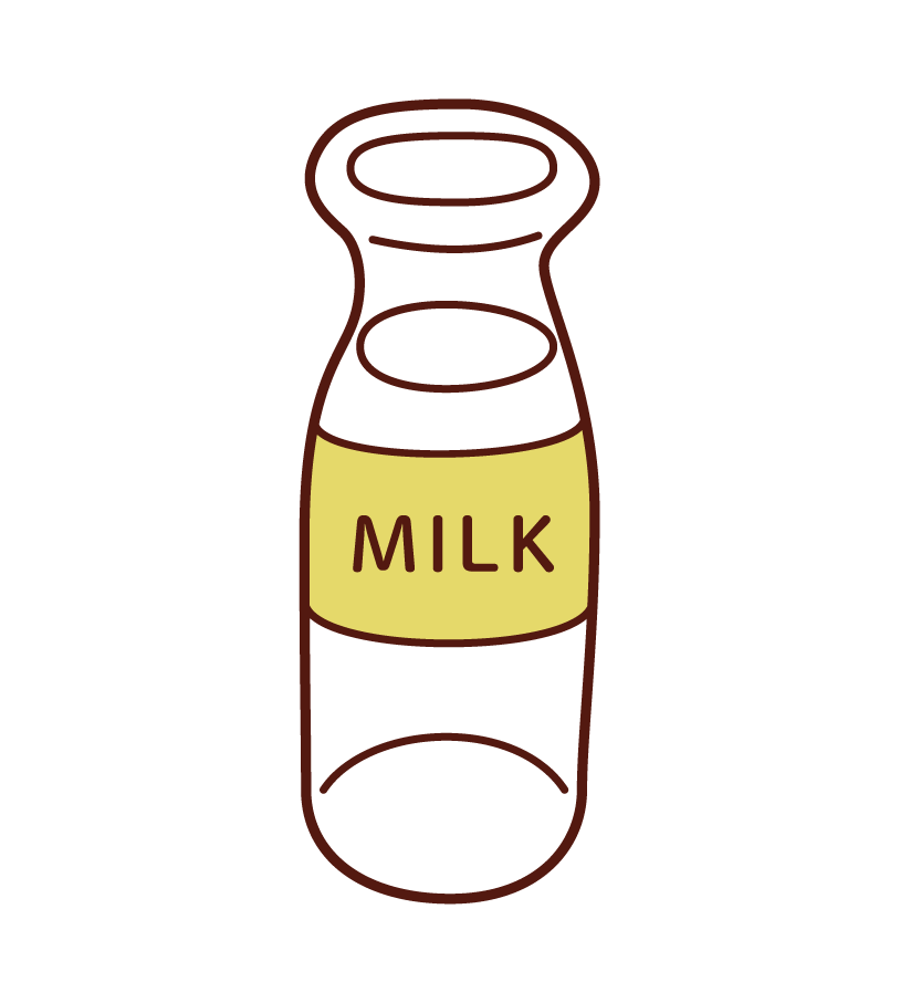 瓶に入ったミルクのイラスト