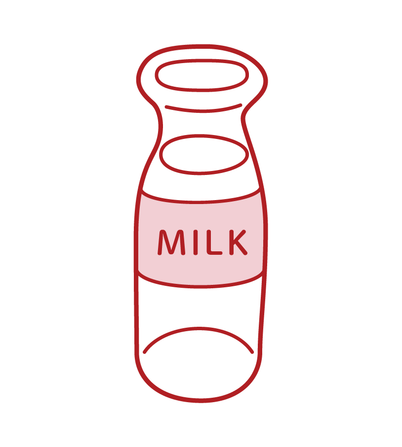 Illustration of milk in a bottle
