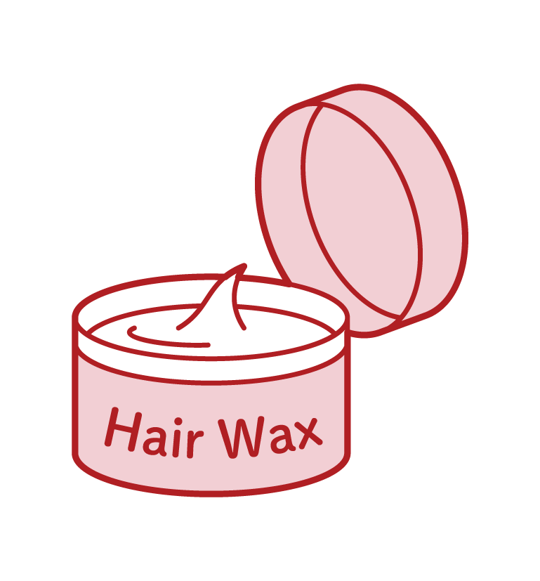 Hair wax and hair dressing illustration