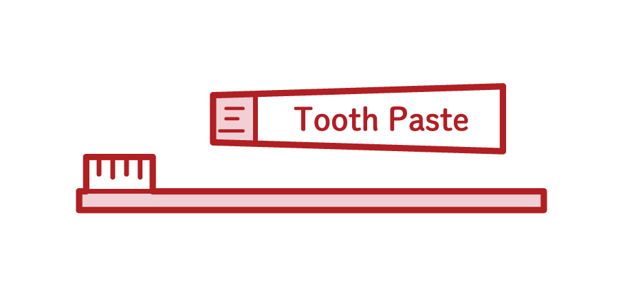 Illustration of toothbrush and toothpaste