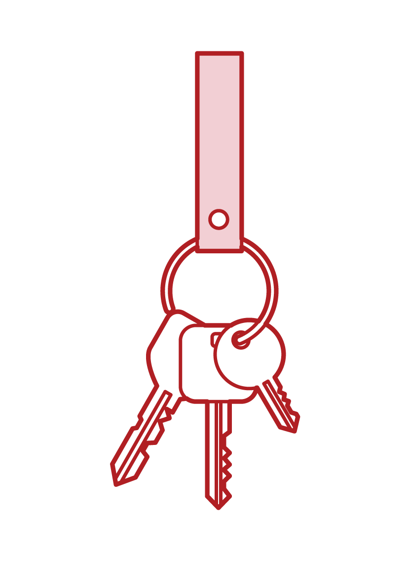 Illustration of key and key chain
