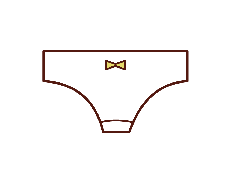 Illustration of women's pants and underwear