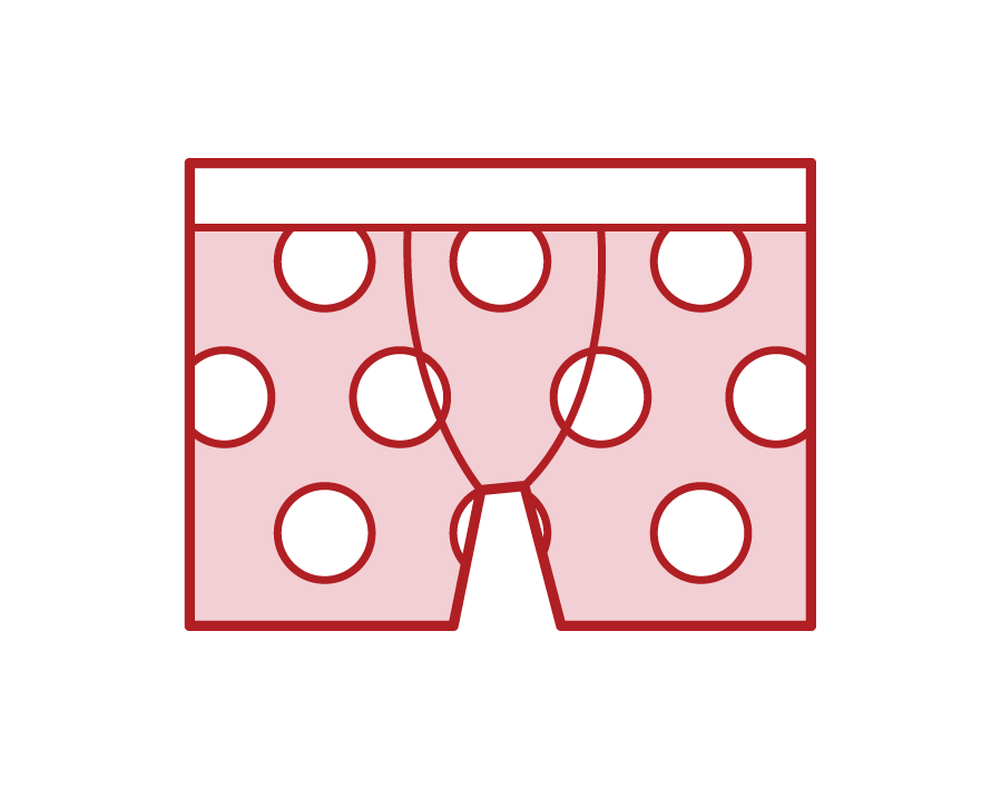 Illustration of men's underwear, trunks and boxer shorts