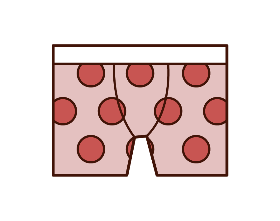 Illustration of men's underwear, trunks and boxer shorts