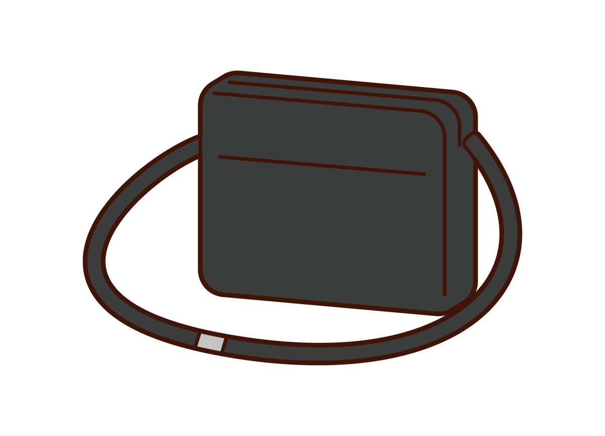 Illustration of shoulder-hanging bag and shoulder bag