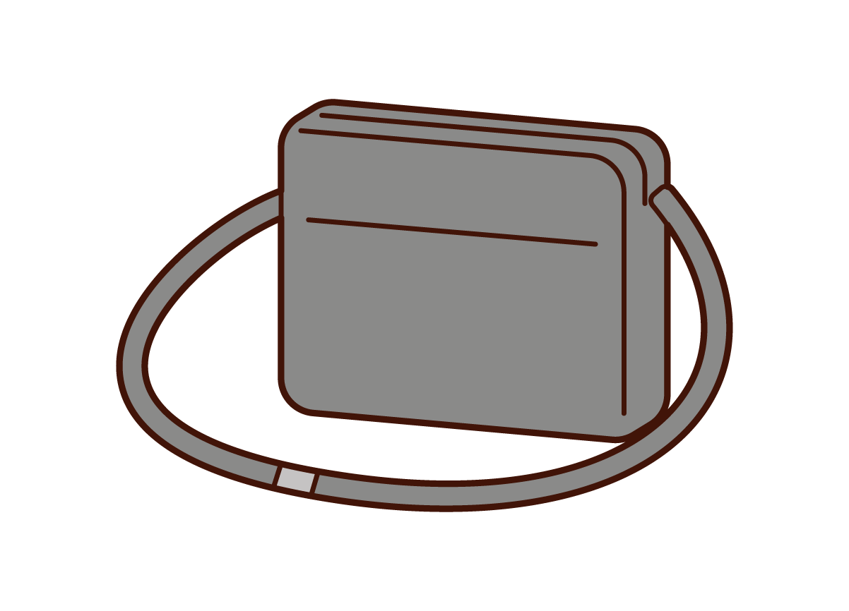 Illustration of shoulder-hanging bag and shoulder bag
