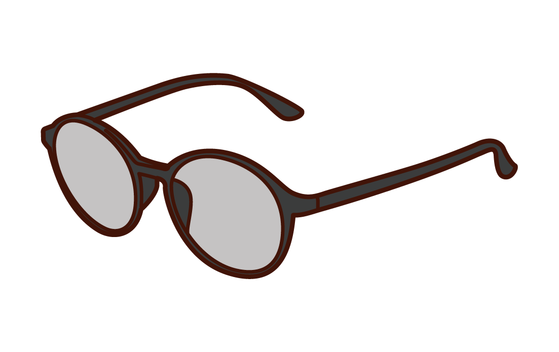 丸いメガネのイラスト