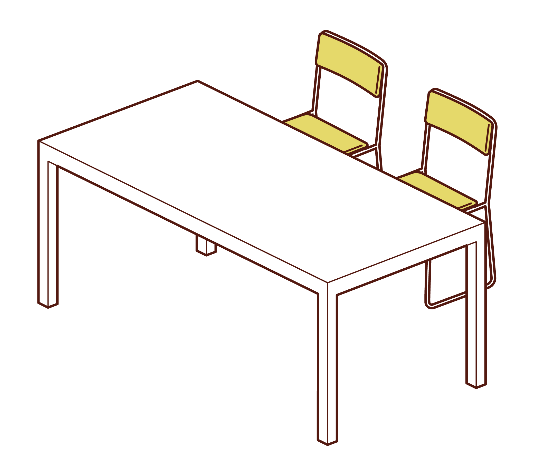 オフィスの机と椅子のイラスト