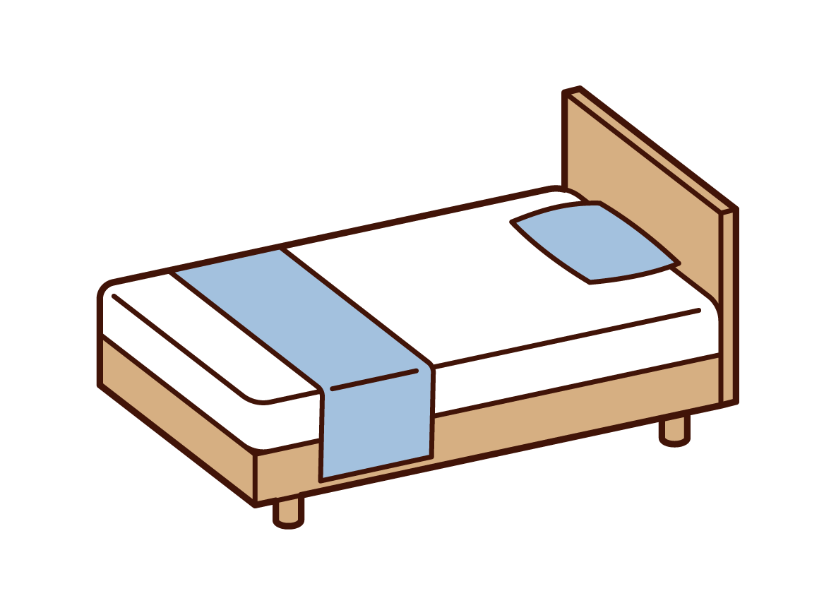 木製ベッドのイラスト