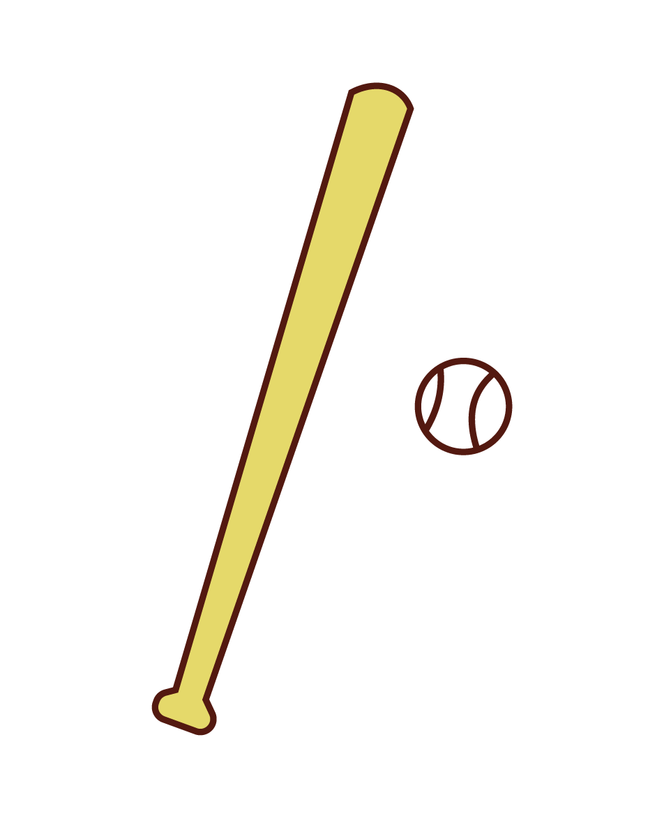 Baseball Bat and Ball Illustrations