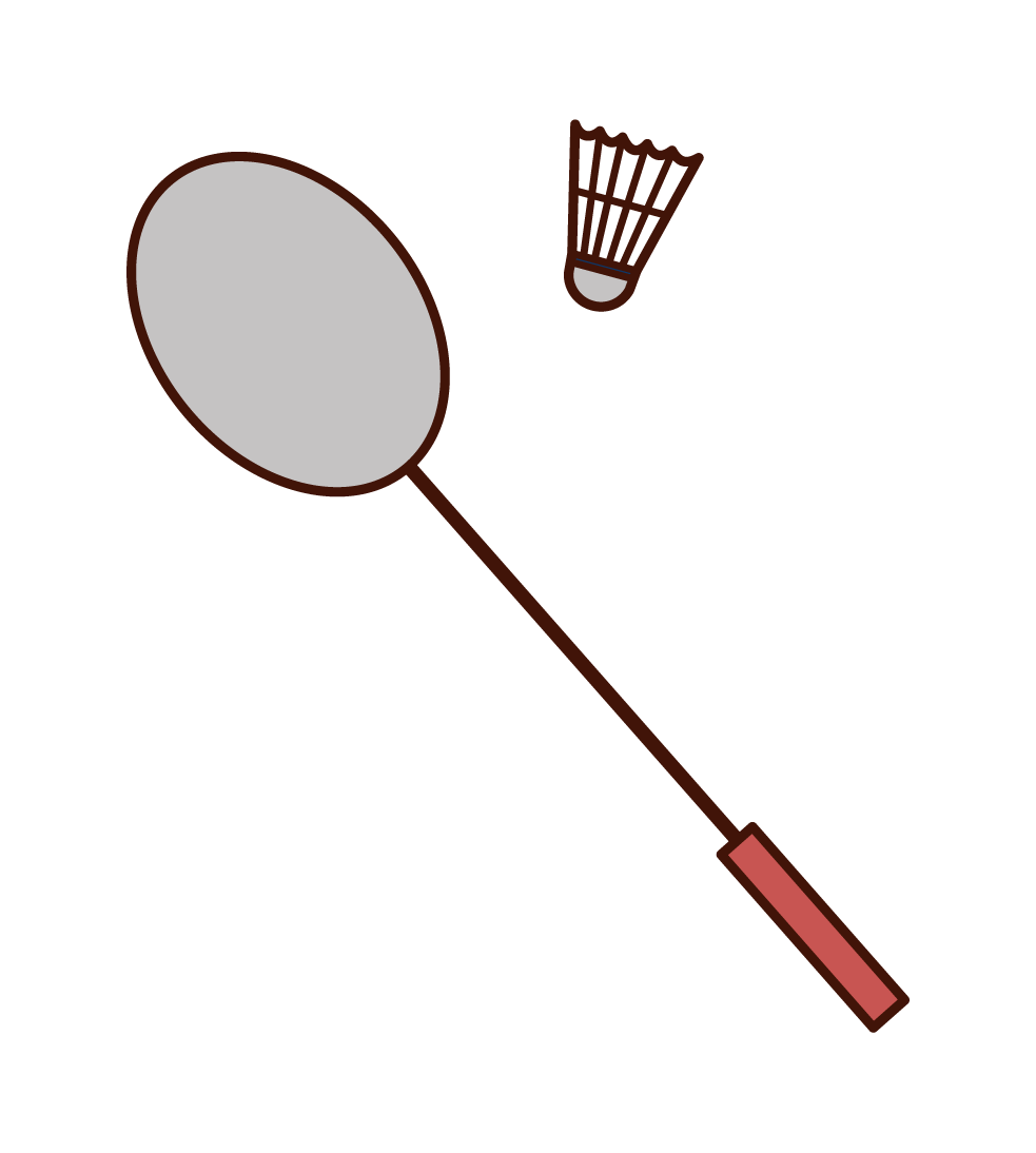 Badminton Racket and Shuttle Illustration