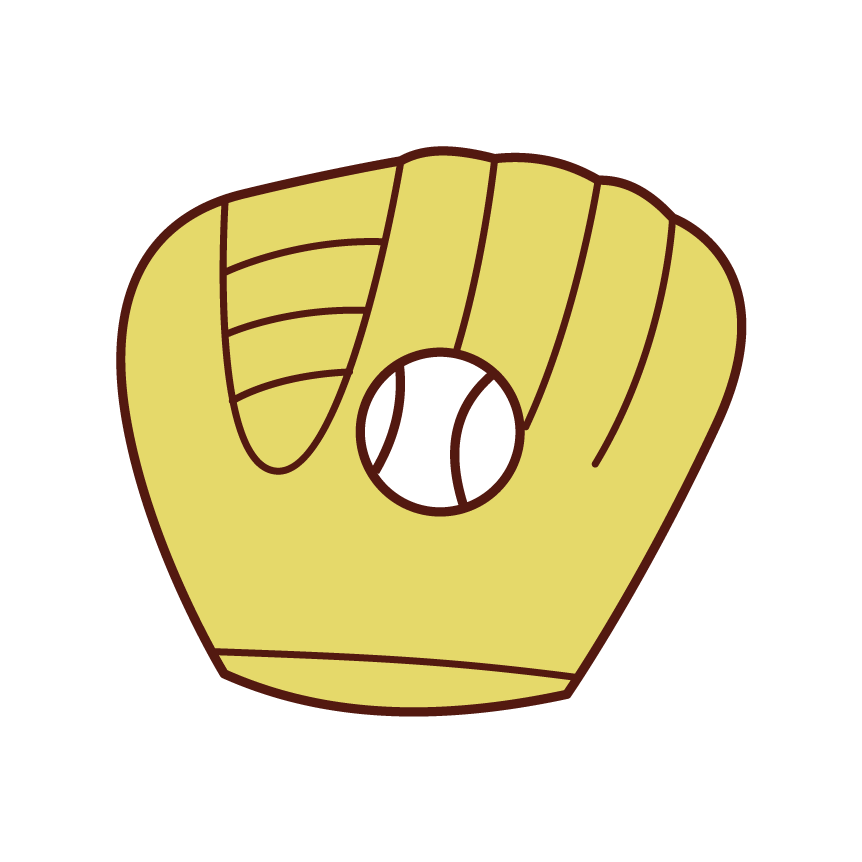 野球のグローブとボールのイラスト