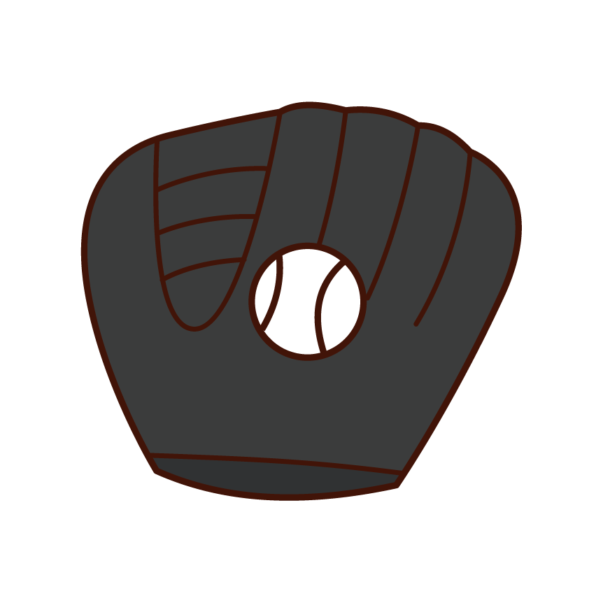 Baseball Gloves and Ball Illustrations