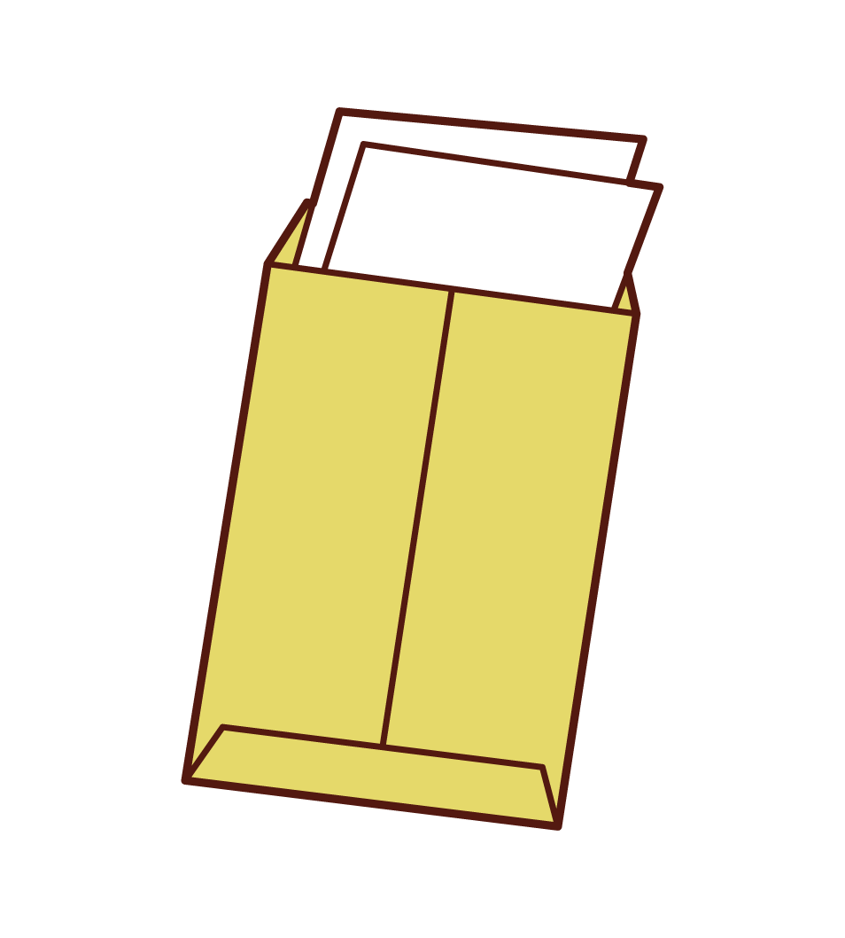Illustration of an envelope containing documents