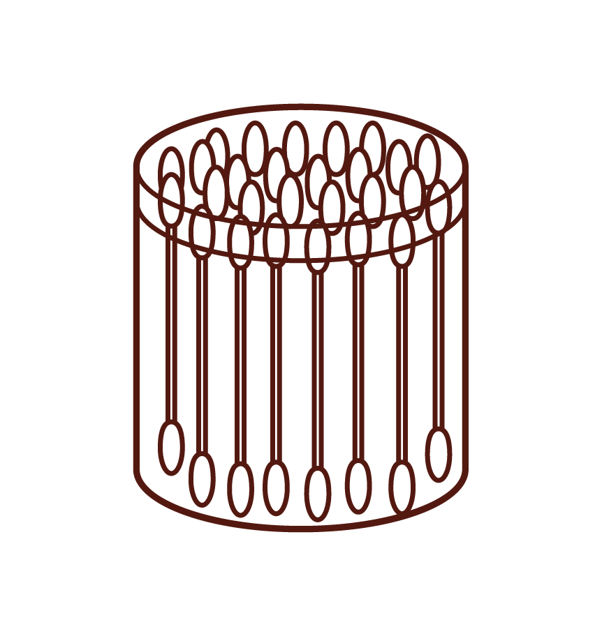 Illustration of a cotton swab in a package