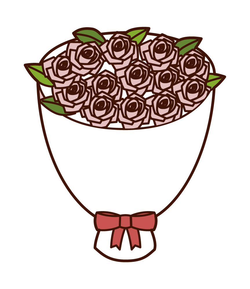 バラの花束のイラスト フリーイラスト素材 Kukukeke ククケケ