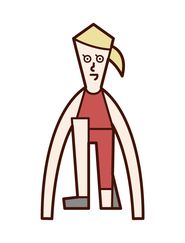 Illustration of a woman who starts crouching