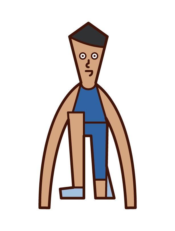 Illustration of a man who starts crouching