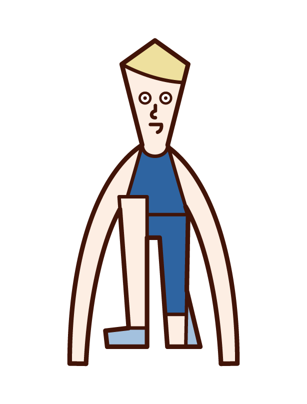 Illustration of a man who starts crouching