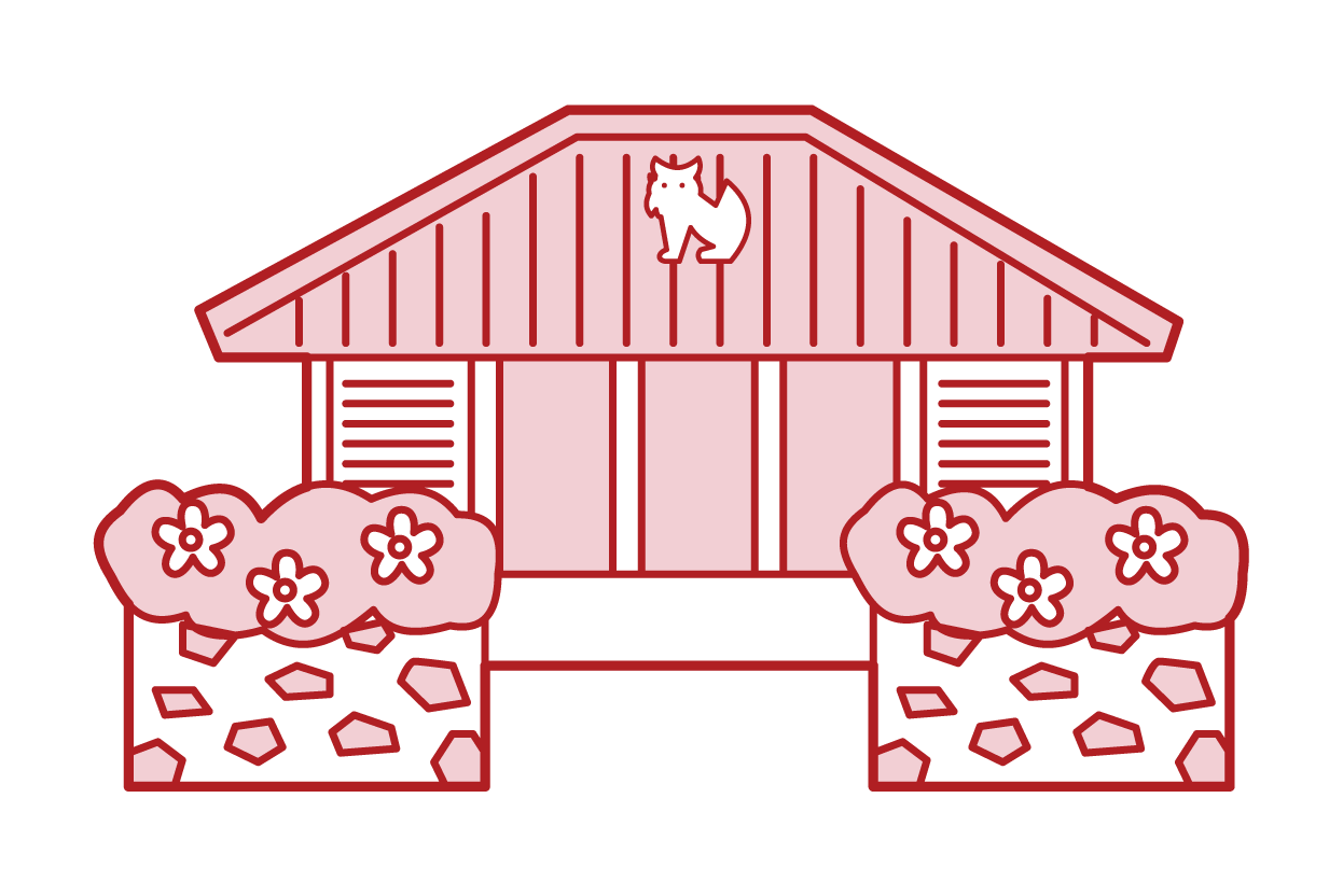 Illustration of a house in Okinawa