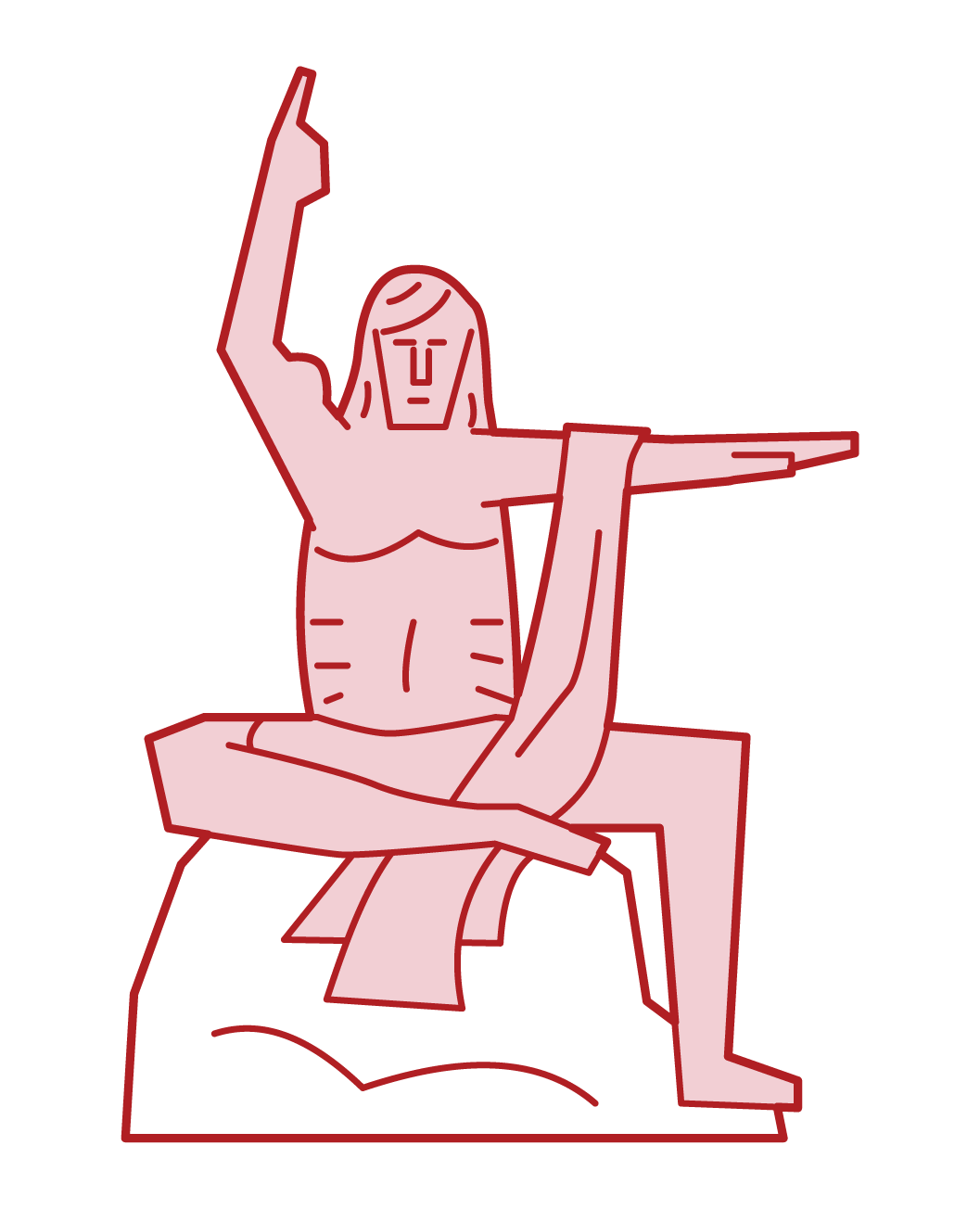Illustration of a statue of peace prayer