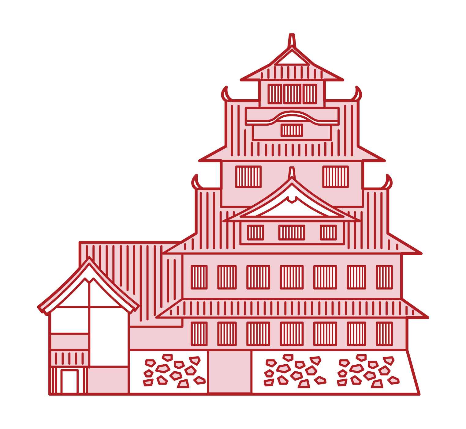 岡山城のイラスト