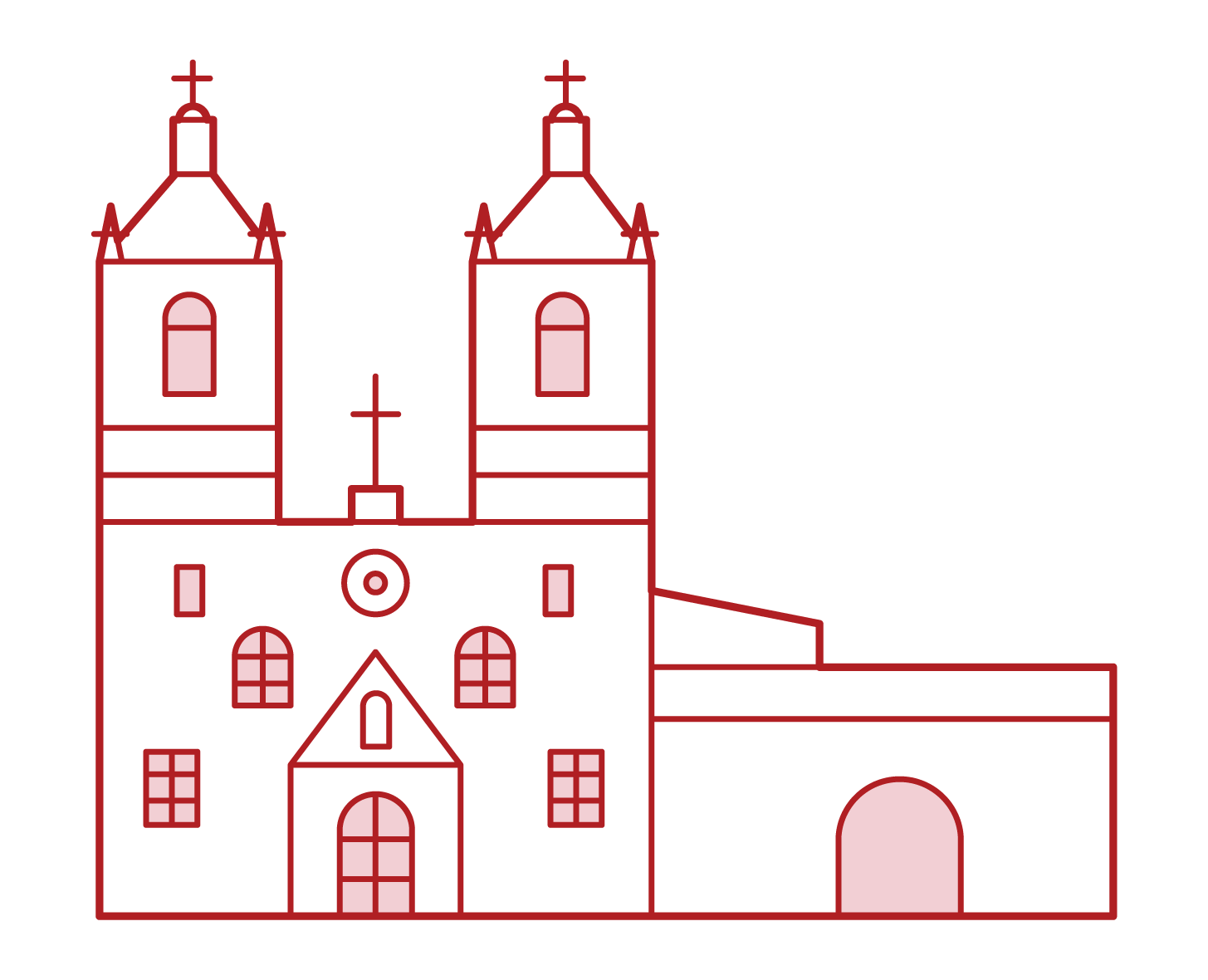 Illustration of san antonio missionary facilities