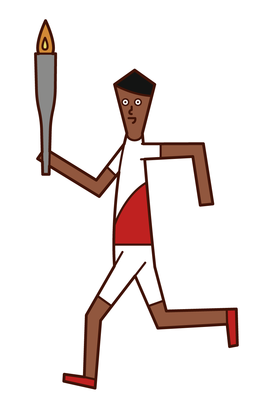 Illustration of torch runner (man)
