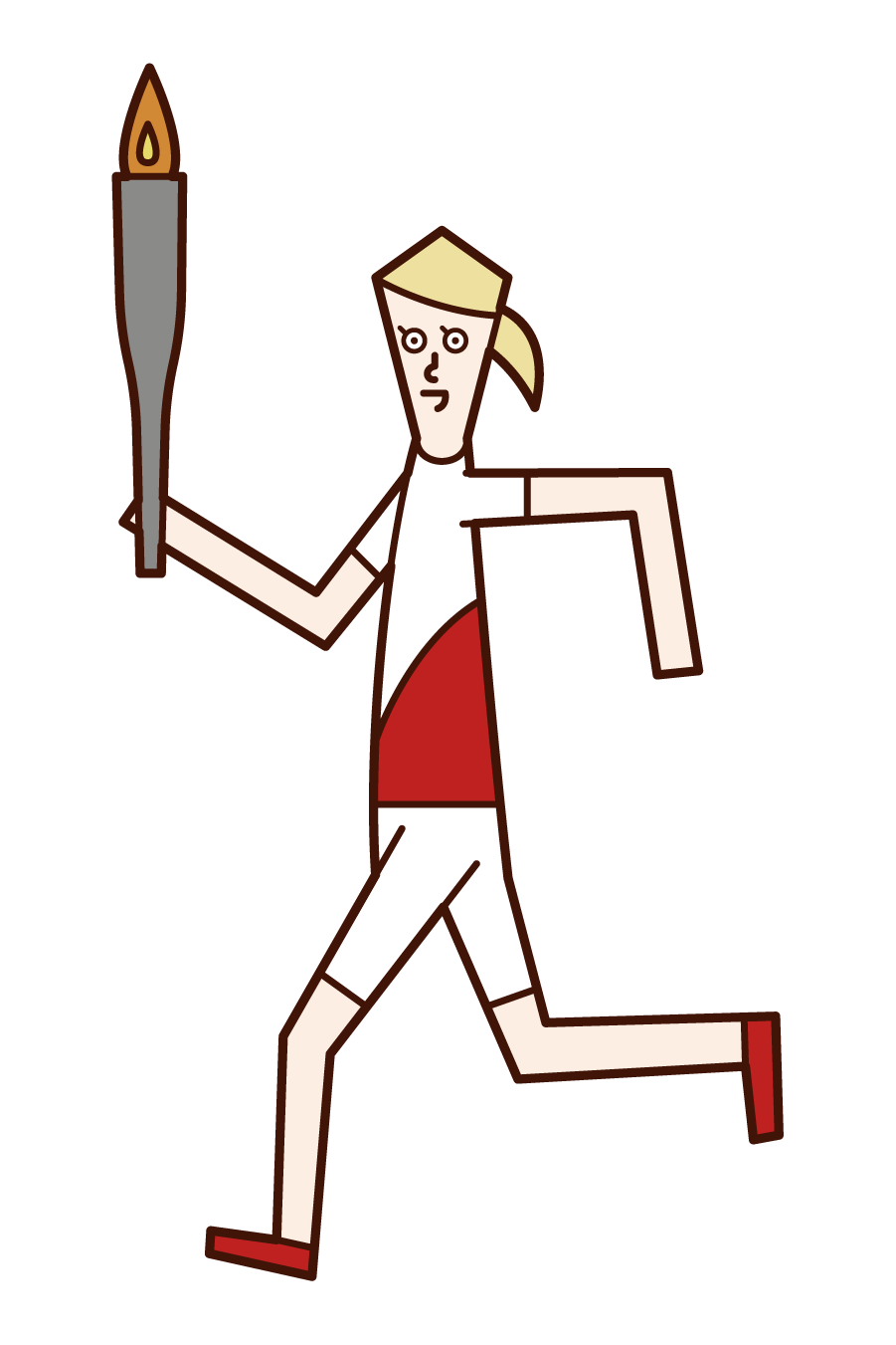Illustration of a torch runner (woman)