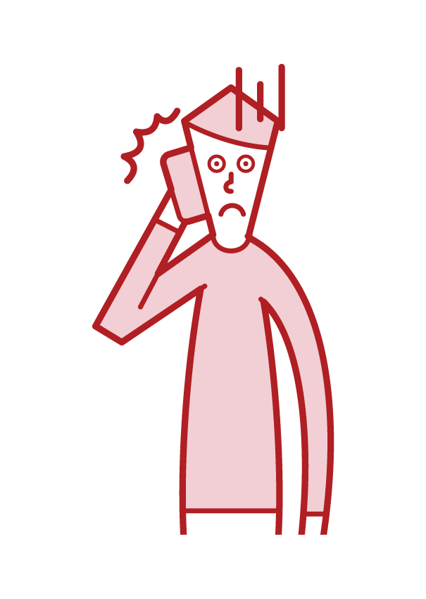 Illustration of a person (man) who gets angry on the phone