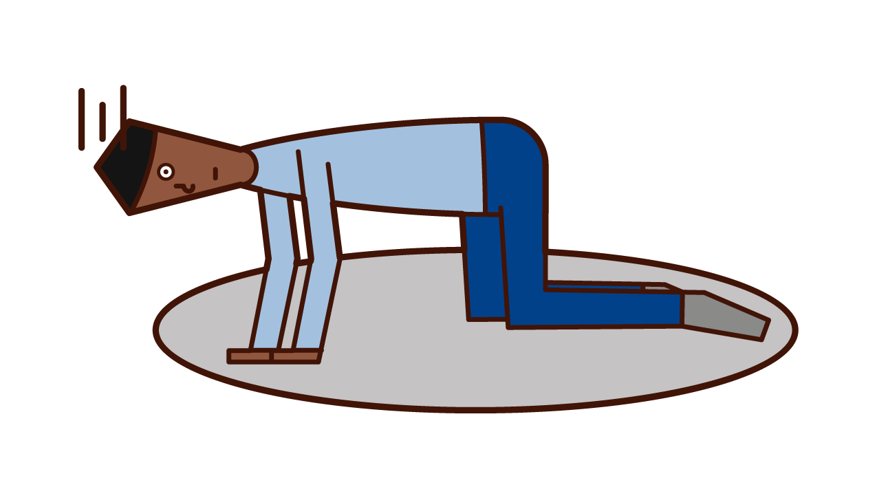 Illustration of a man who is kneeling and despairs