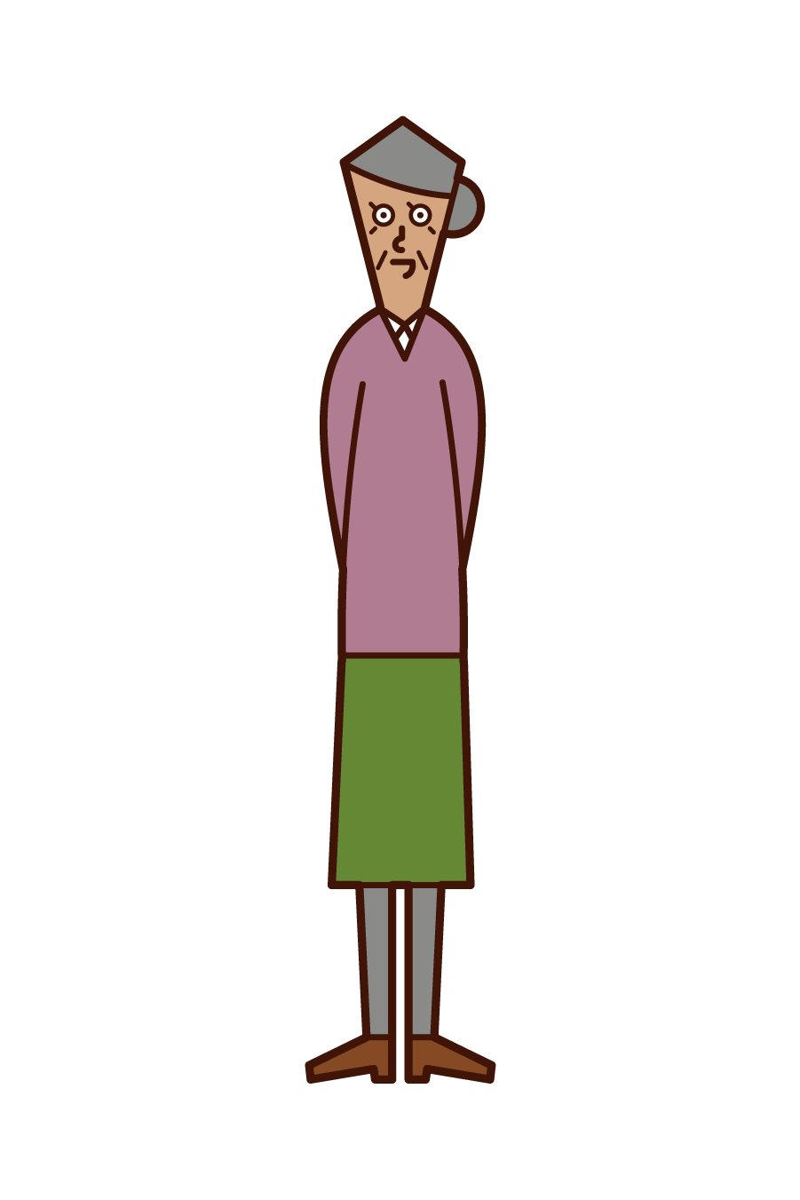 Illustration of a gentle elderly person (woman)