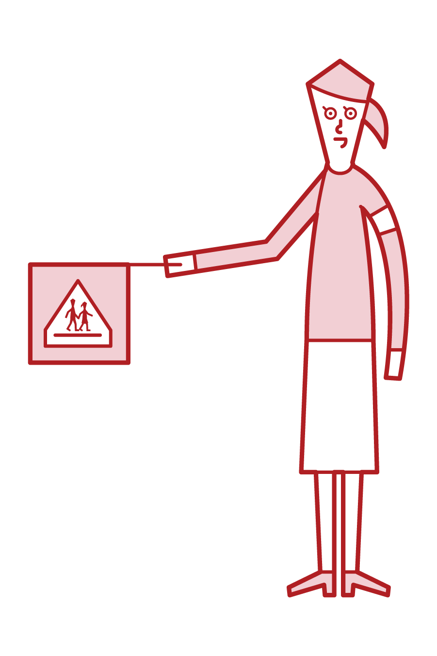 Illustration of a school child defender (woman)