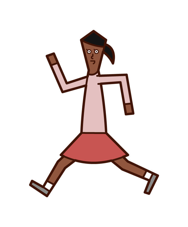 Illustration of a running child (girl)