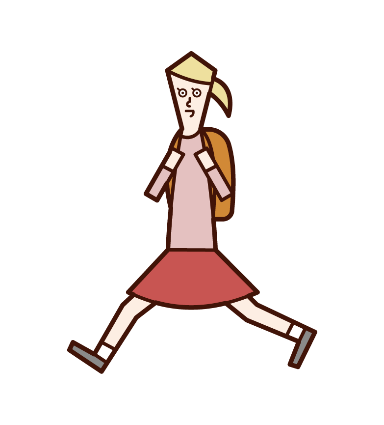 Illustration of a running child (girl)
