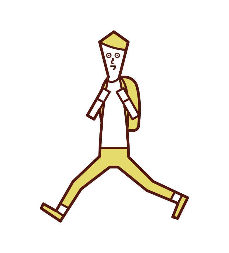 Illustration of a running child (boy)