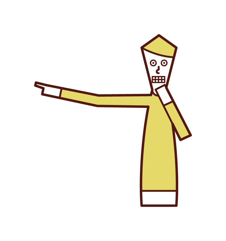 Illustration of a man laughing with his finger pointed