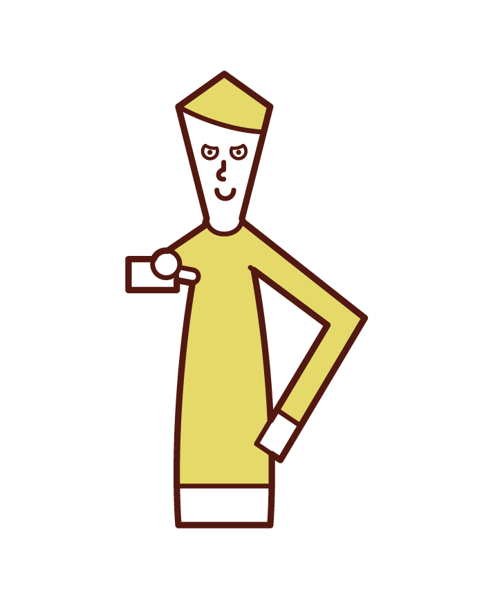 Illustration of a person (man) pointing at a finger