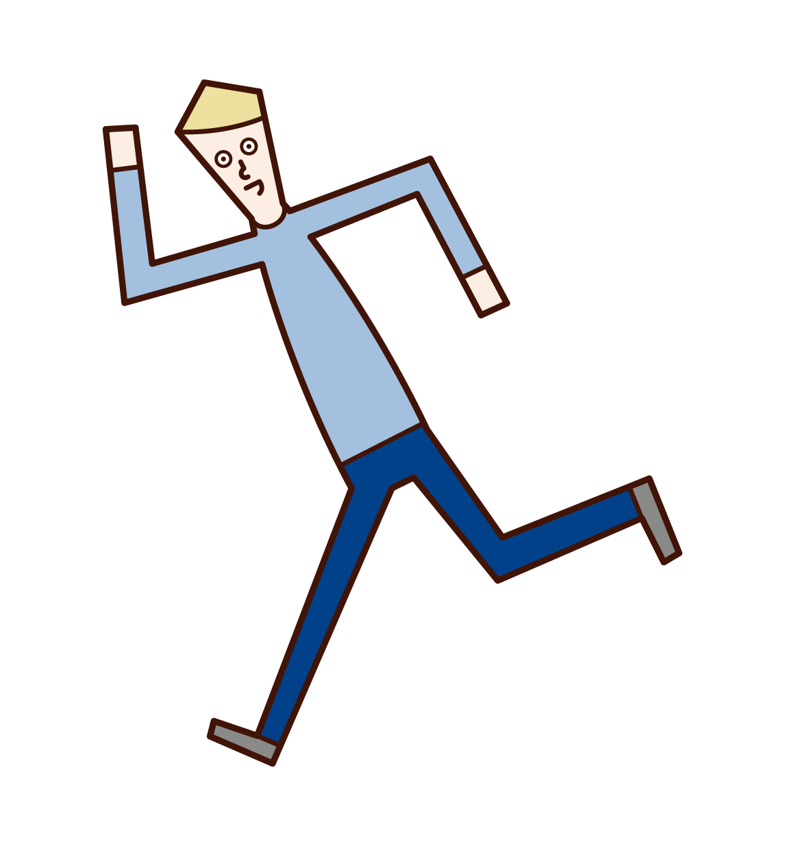 Illustration of a person (man) posing to run