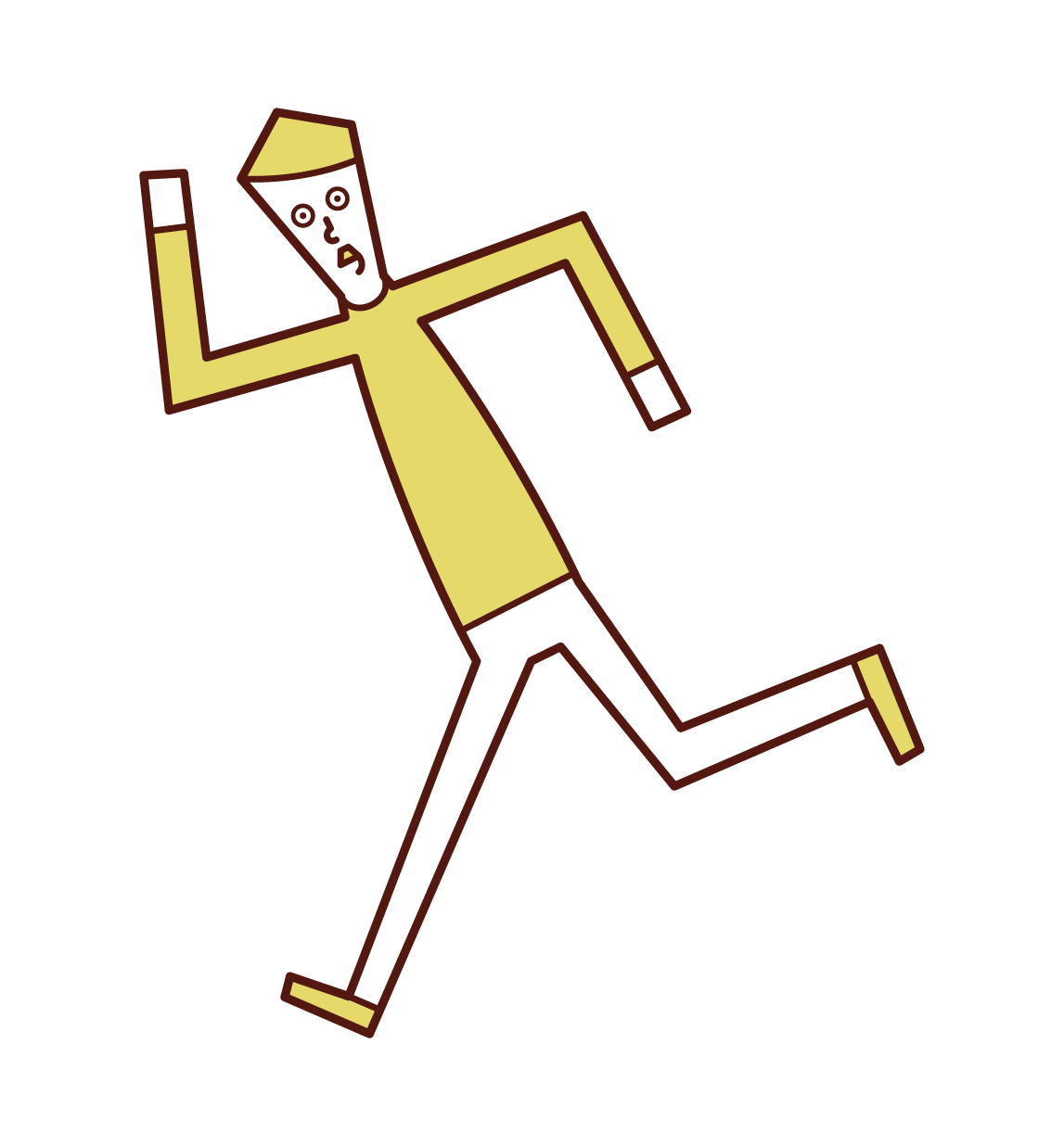 走るポーズをする人（男性）のイラスト