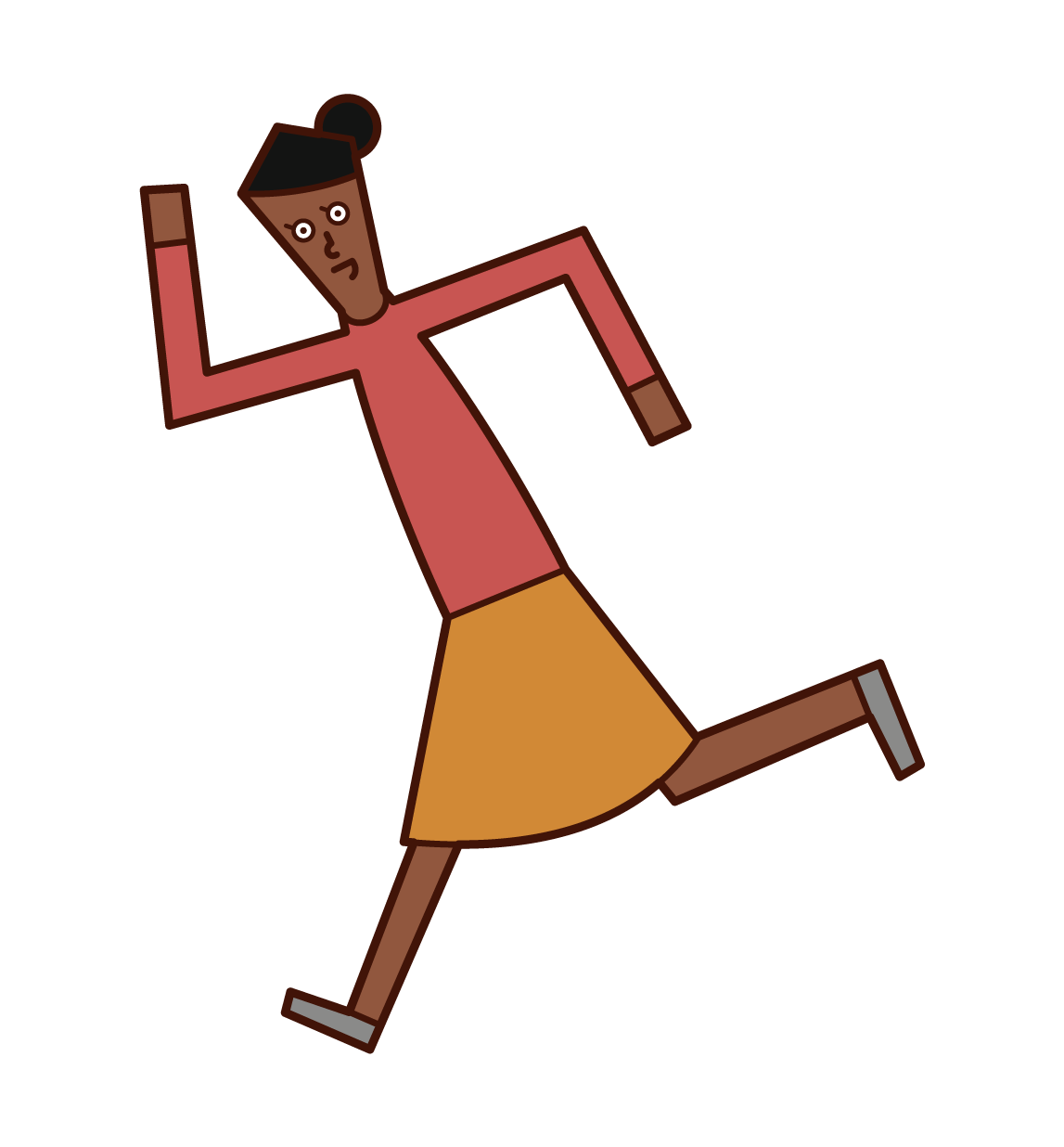 Illustration of a person (woman) posing to run