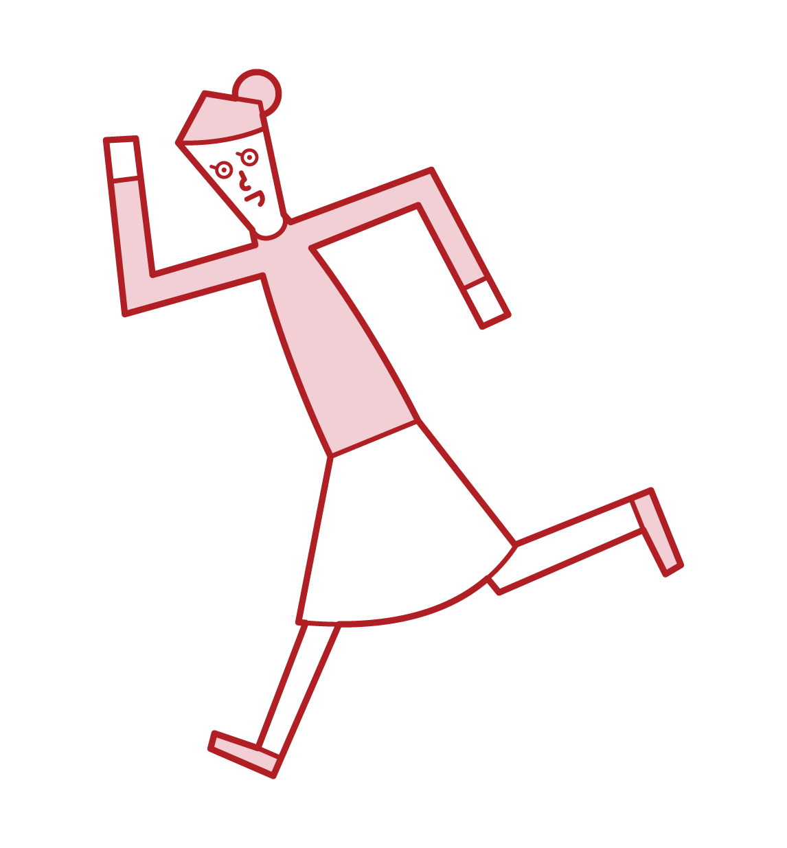 Illustration of a person (woman) posing to run