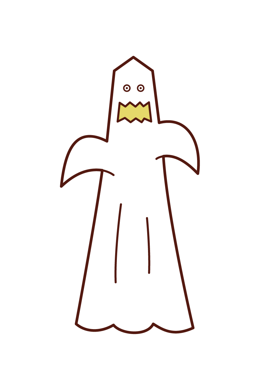 Illustration of a person dressed as a ghost (Halloween)