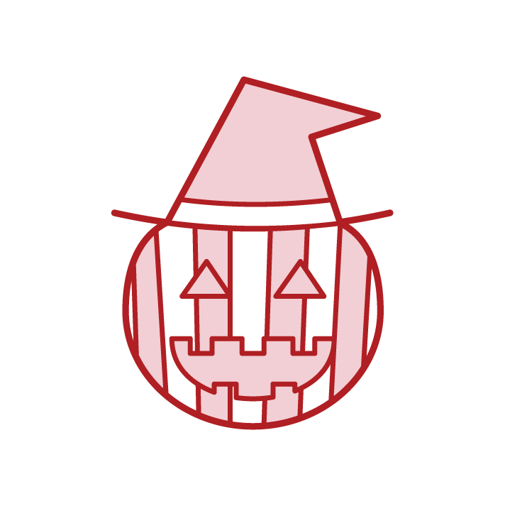 Illustration of Jack-o-Lantern (Halloween) wearing a hat