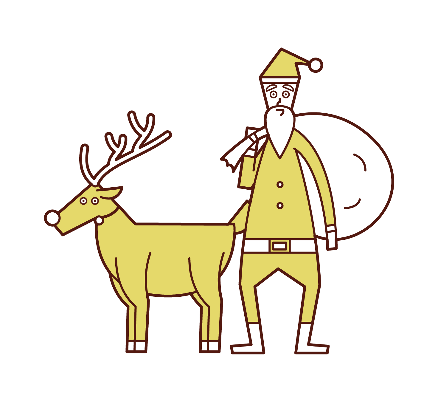 Reindeer and Santa Claus Illustrations