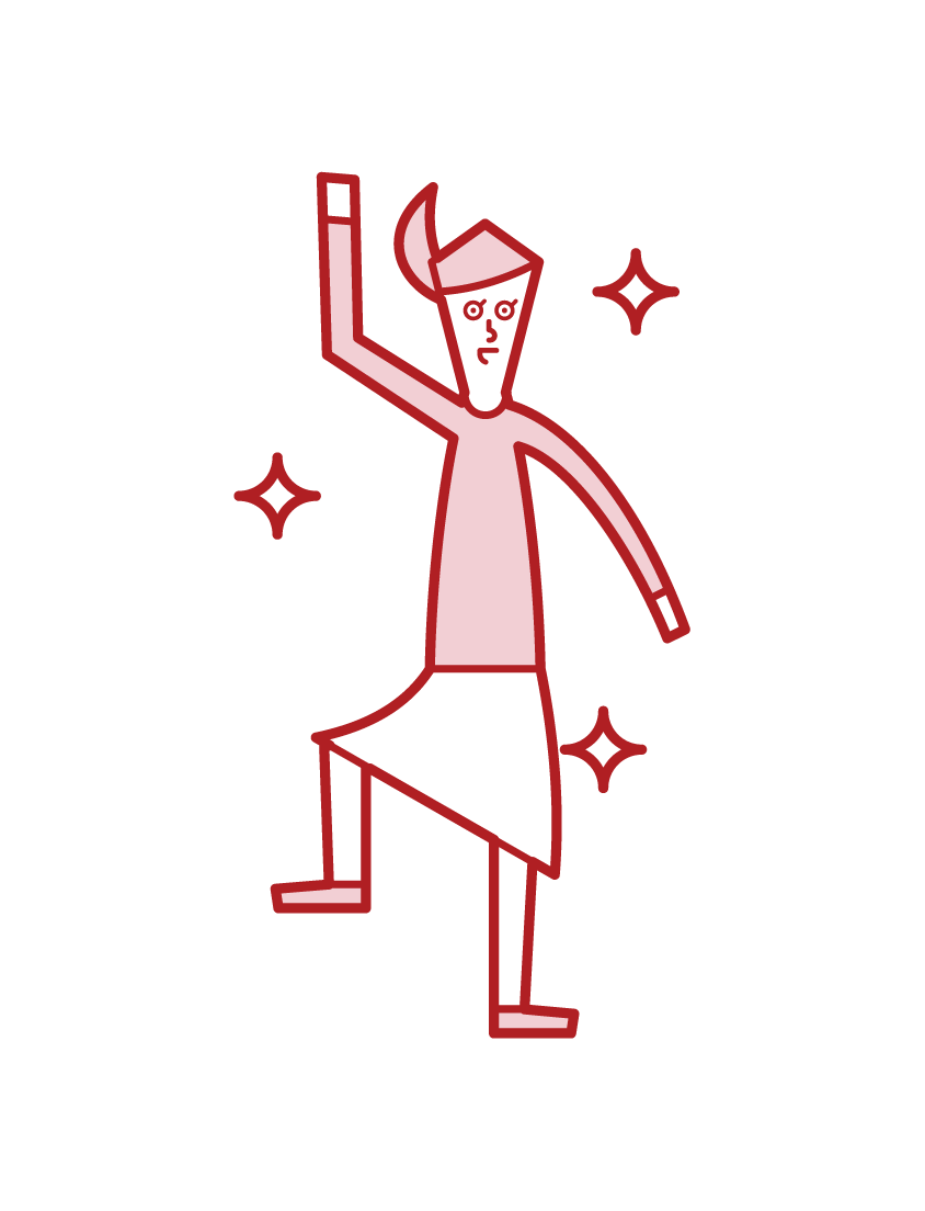Illustration of a jumping child (girl)