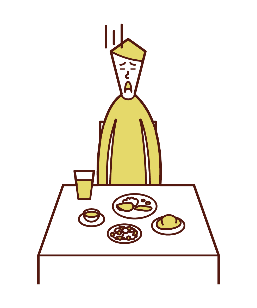 Illustration of a man without an appetite