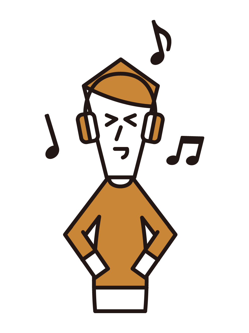 Illustration of a man listening to music with headphones