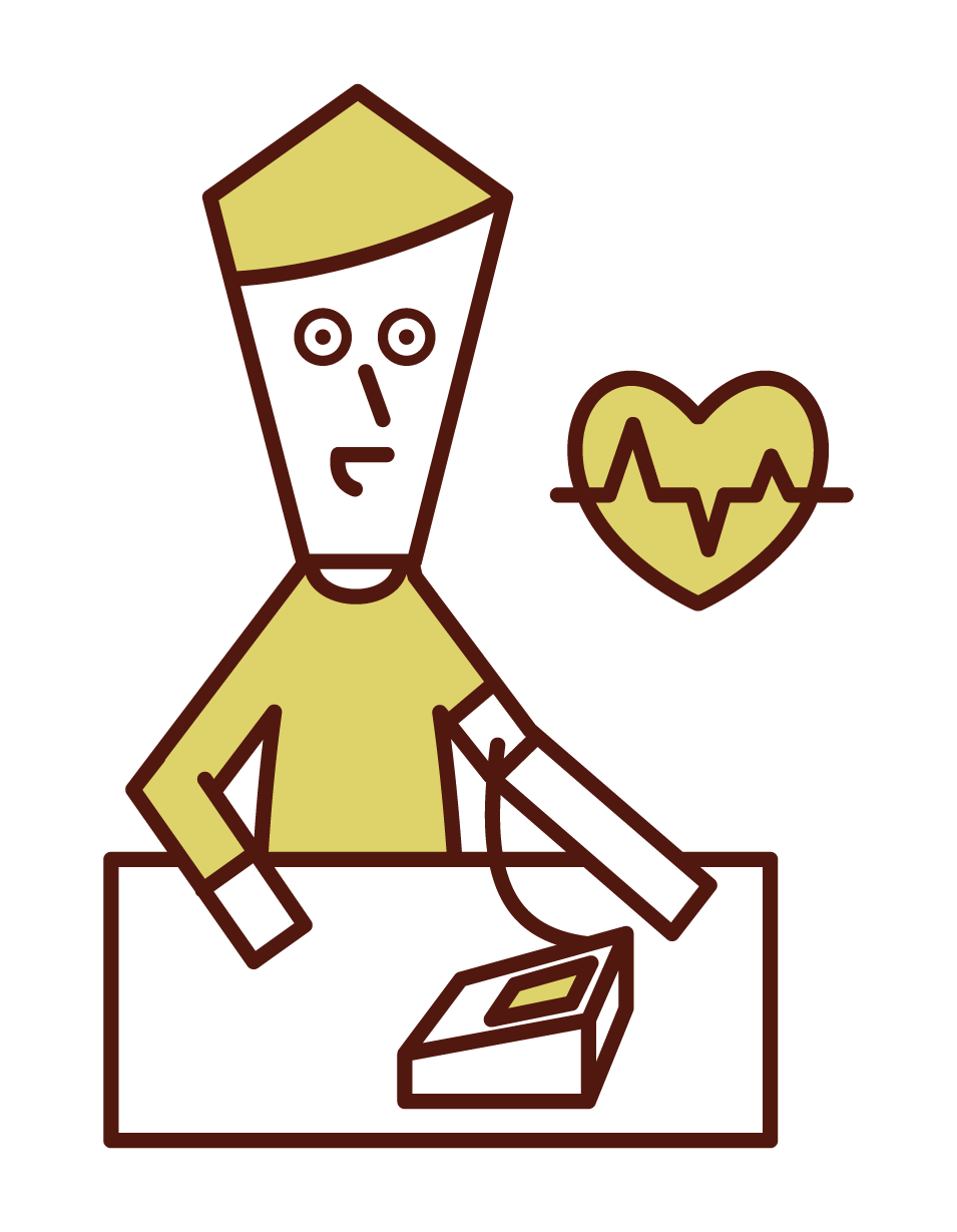 Illustration of a man measuring blood pressure